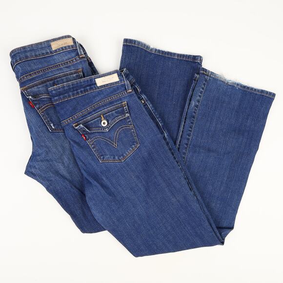 Lot of 2 Levi Womens 12 M Low Boot Cut 545 Jeans *READ* Y2K Distressed - Picture 1 of 16